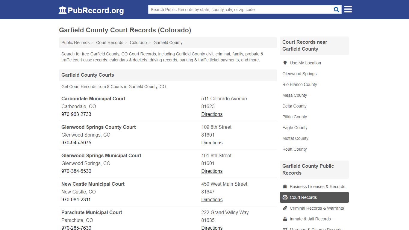 Free Garfield County Court Records (Colorado Court Records)